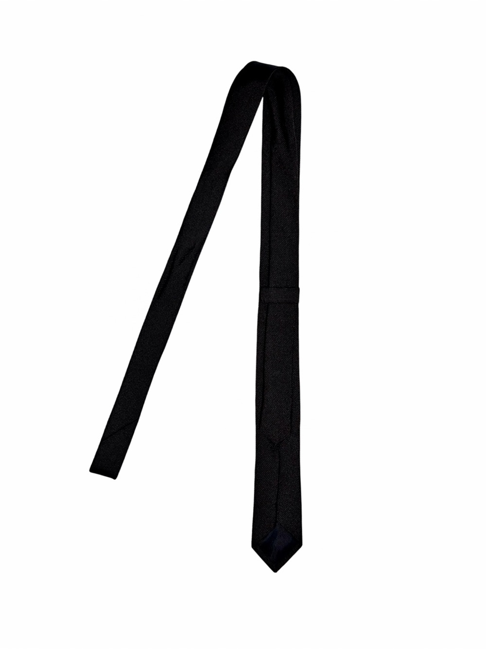 Dolce & Gabbana Textured Silk ‘Skinny’ Tie | 60” x 2” | Midnight Black - Picture 8 of 13